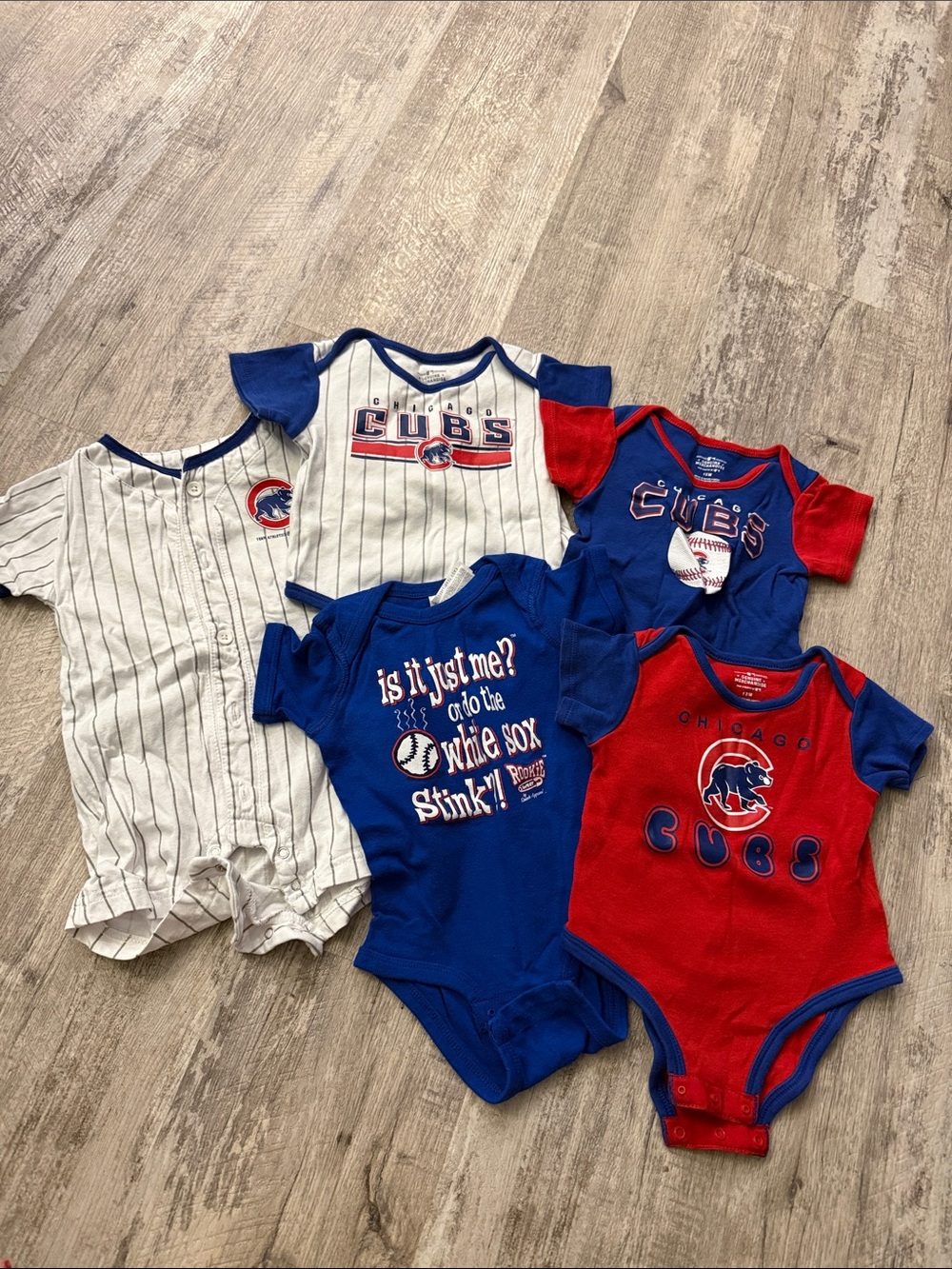 Kids Headquarters Royal Blue and Red Baby Onesie with Baseball Graphic